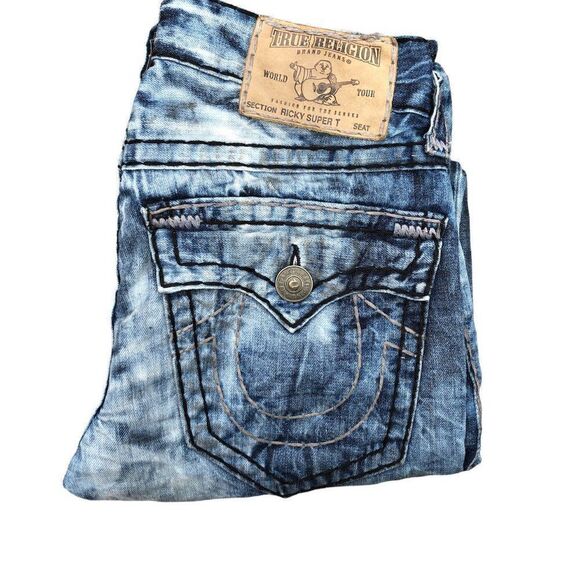True Religion Jeans Size 29 RICKY SUPER T Blue - Picture 3 of 15